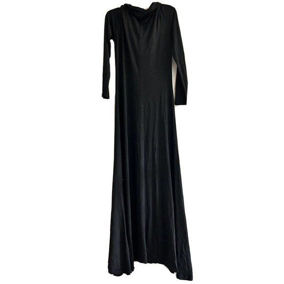 Flo Atelier | Handmade Women's Black Long Sleeve Cowl Neck Maxi Dress Size M - Picture 3 of 12
